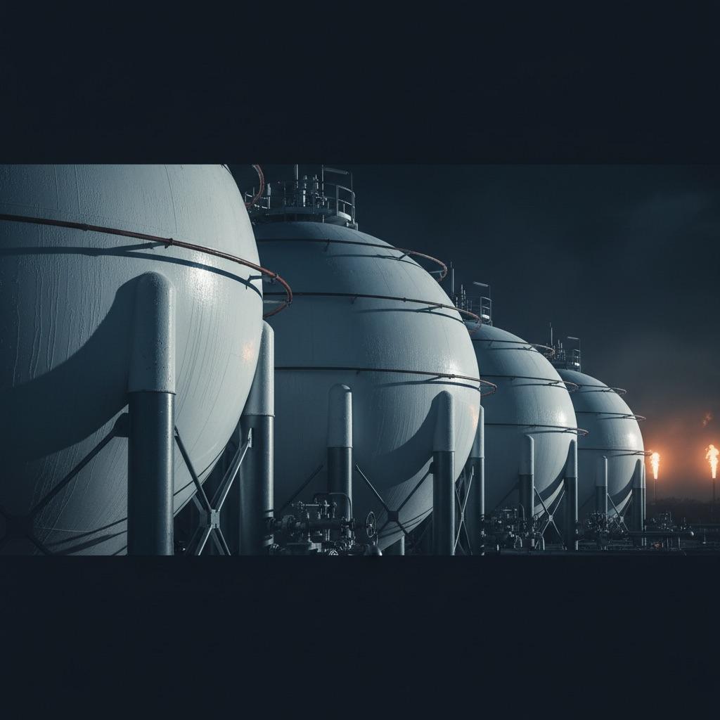 Spherical LPG pressure vessels at a GazOne terminal